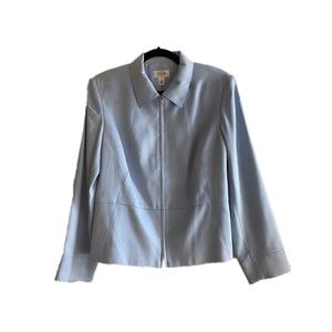 Talbots baby blue faux suede full zip jacket